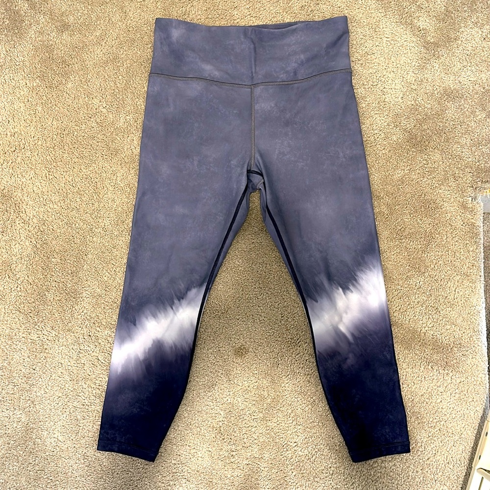 Athleta navy blue tie-dye leggings